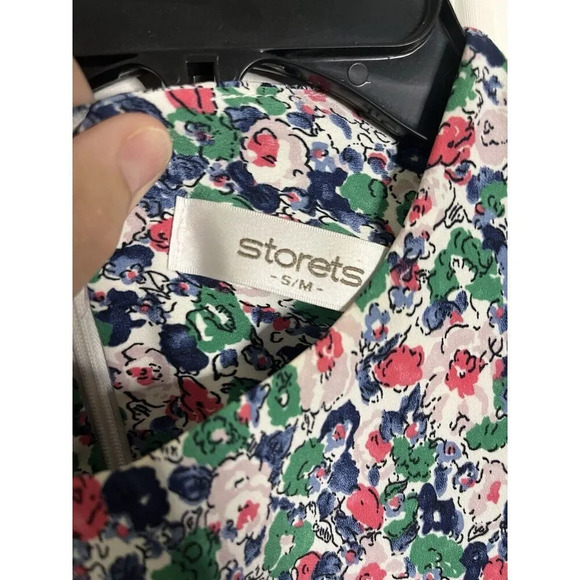 Storets Floral Puff Pleated Sleeve Tulip Hem Mini Ruffle Dress Size S/M Women’s - Picture 5 of 7